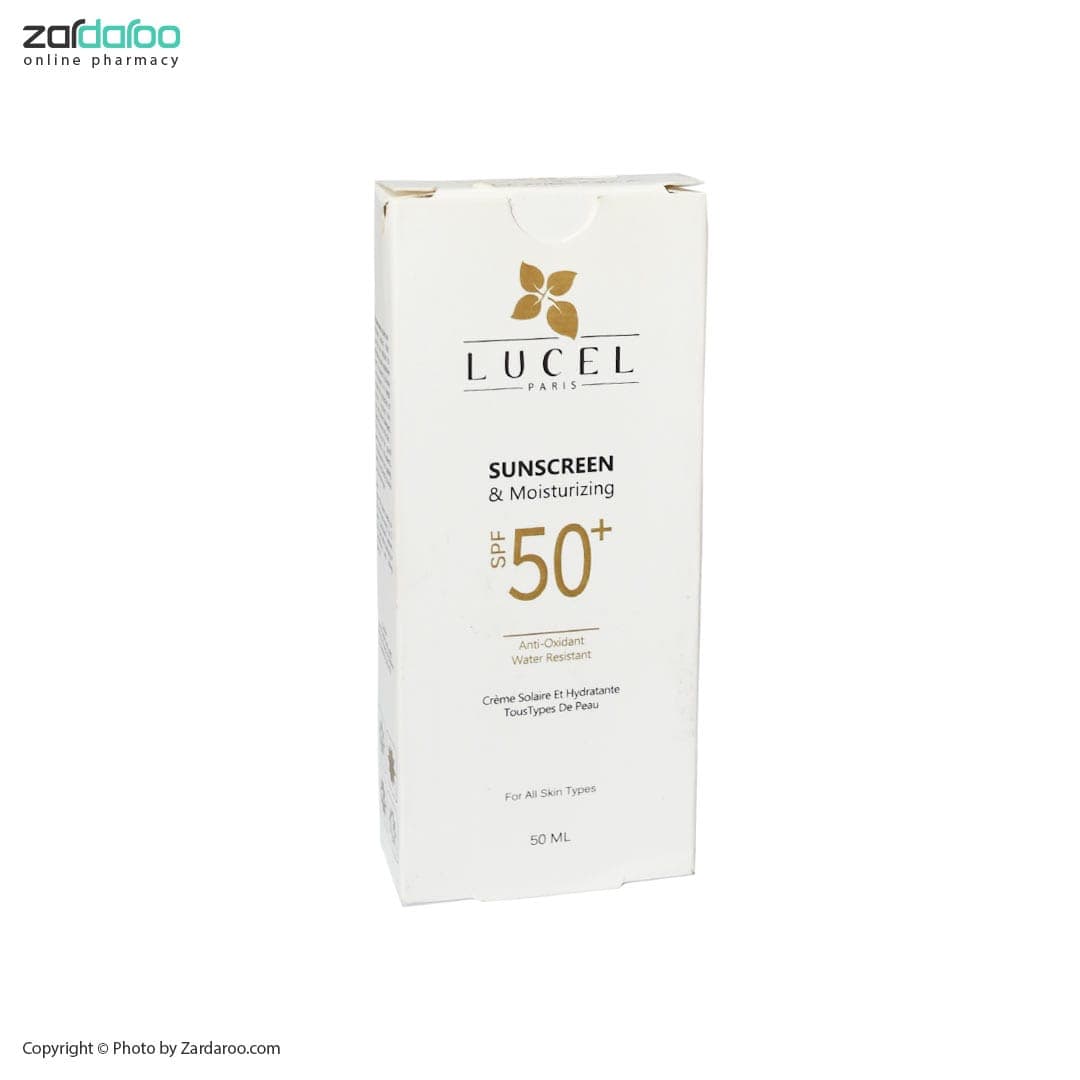 کرم ضد آفتاب فاقد رنگ SPF 50 مناسب انواع پوست لوسل Lucel
