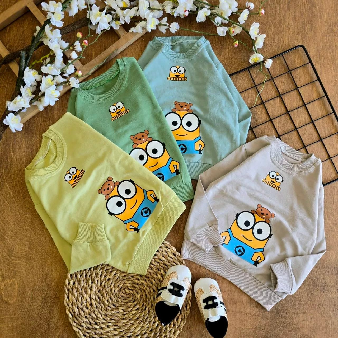 بلوز تک خرس و مینیون Minions سایز35 تا 45 کد 6985