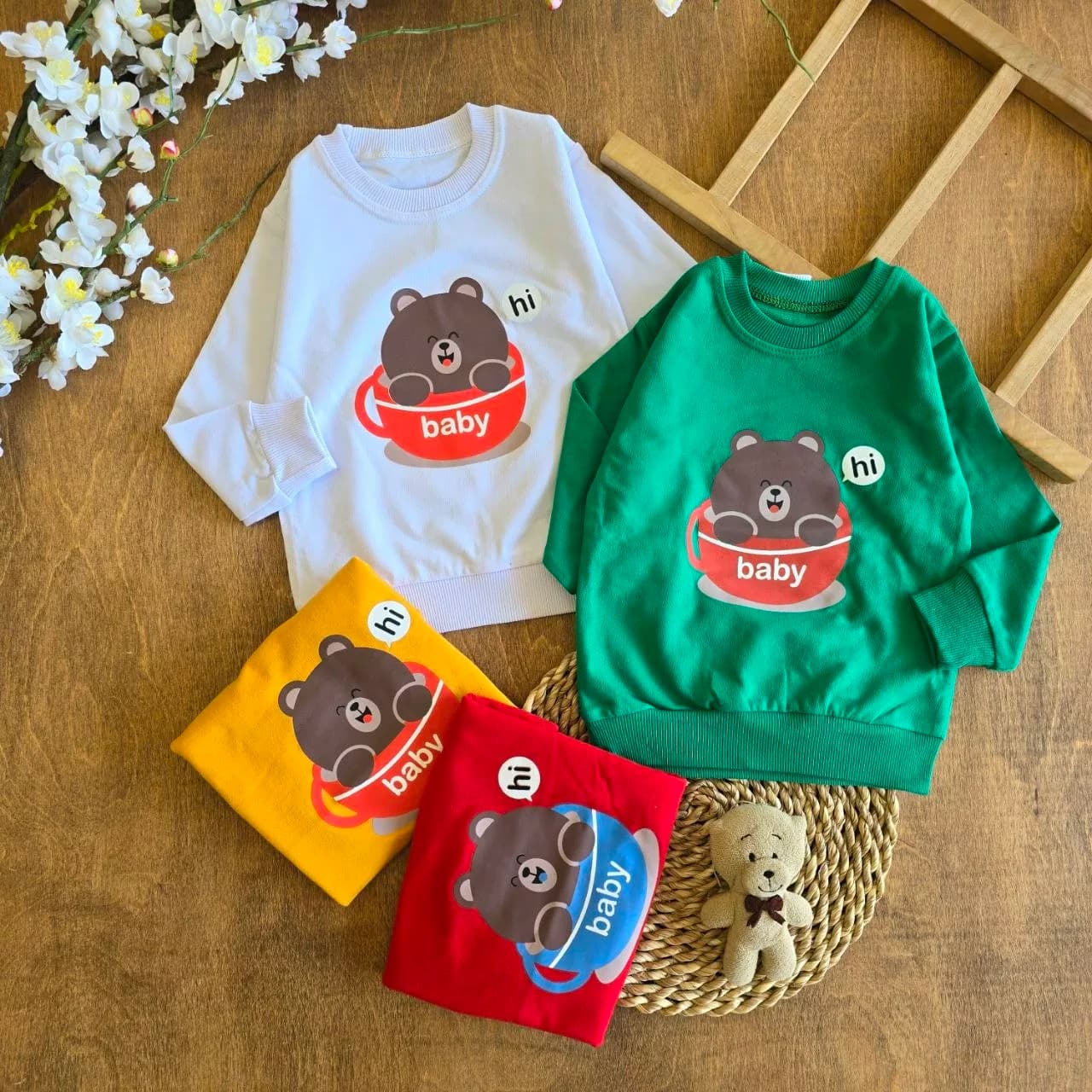 بلوز تک خرس فنجانی Hi Baby سایز 35 تا 45 کد 6982