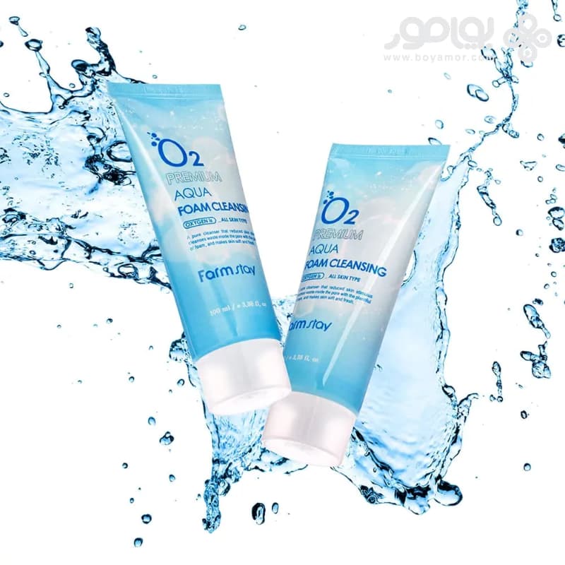 فوم پاک کننده فارم استی مدل O2 PREMIUM AQUA حجم 100 میل — تصویر ۲