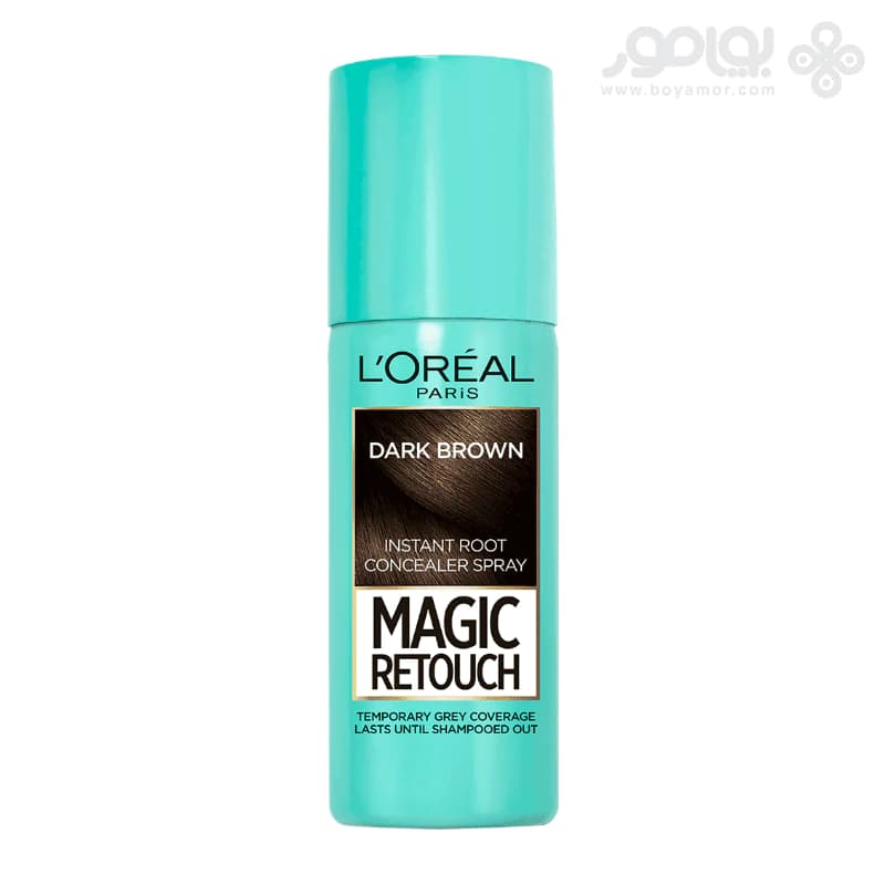 اسپری کانسیلر ریشه لورال MAGIC RETOUCH رنگ قهوه ای تیره 75 میل