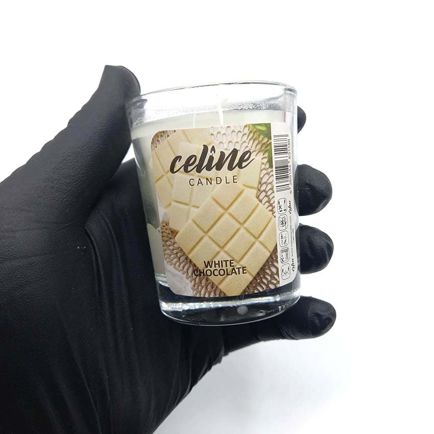شمع معطر شیشه ای شاتی سلین مدل شکلات سفیدکد 550025 — تصویر ۳