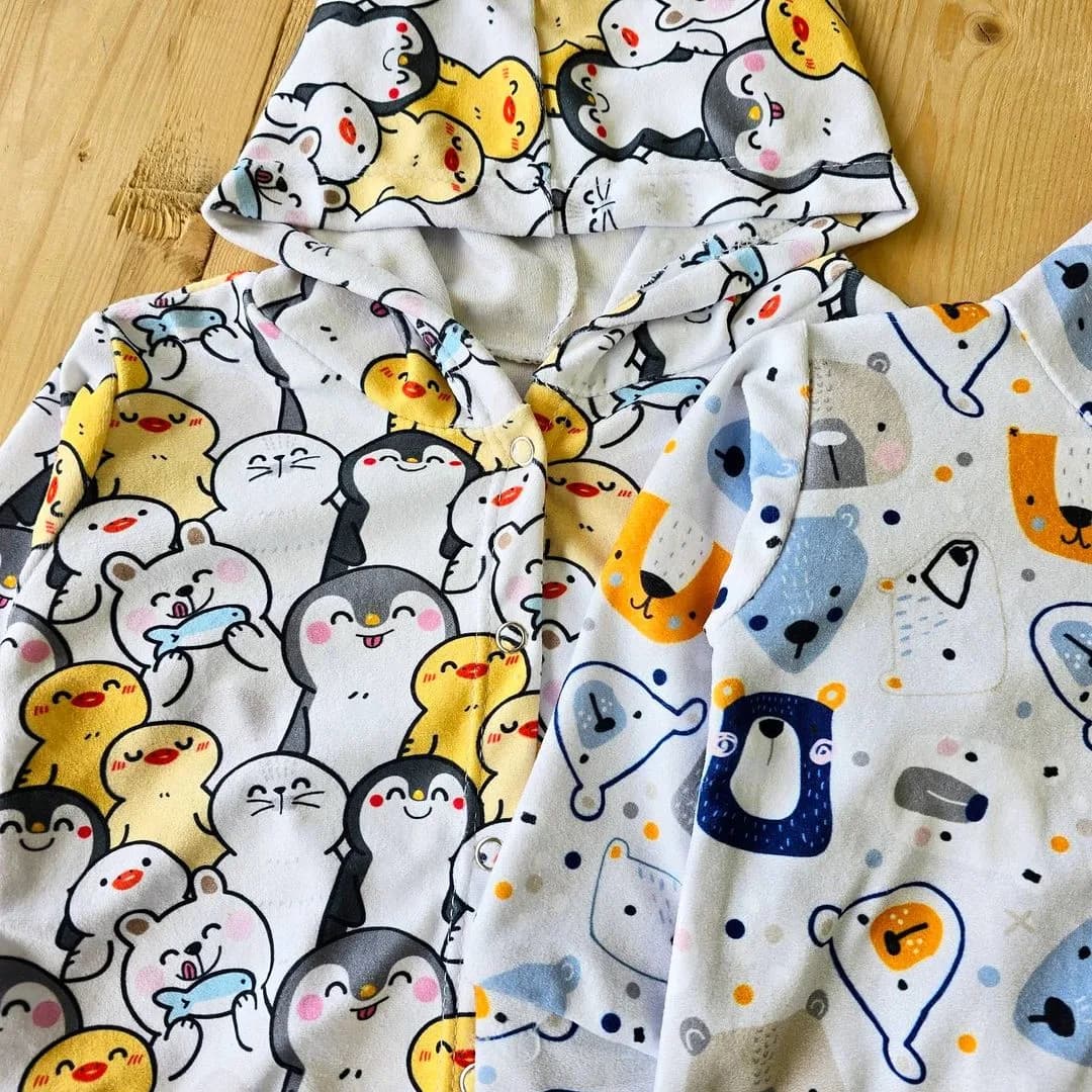 سرهمی مخمل پنگوئن خرس و گل کد 2652 — تصویر ۳