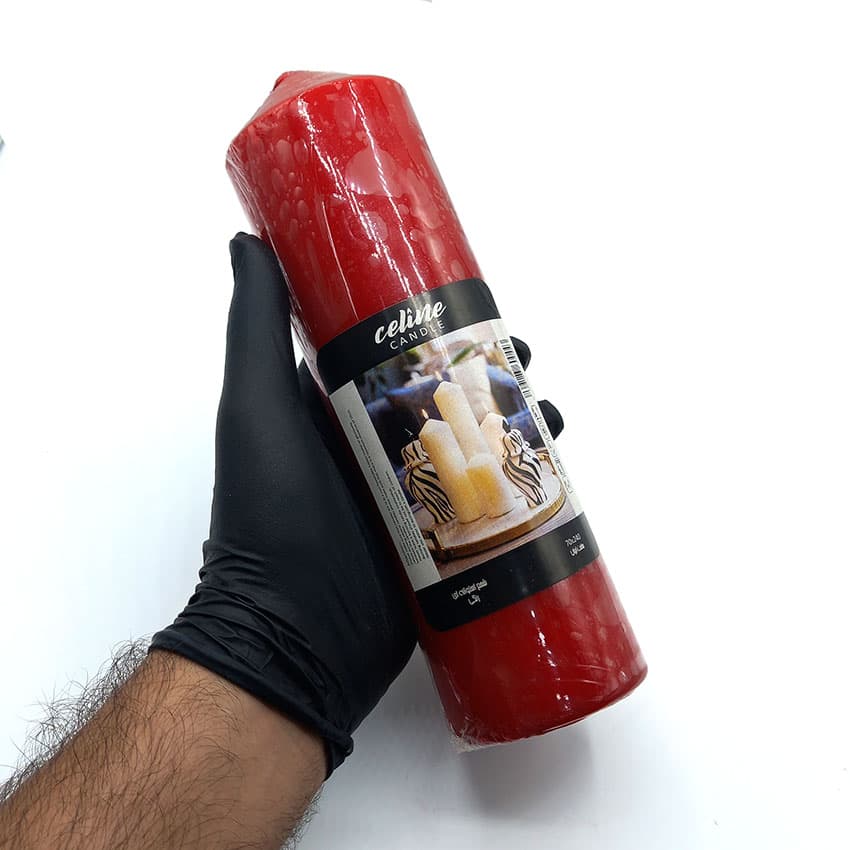 شمع استوانه ای قرمز ارتفاع 24 کد 550008 — تصویر ۲