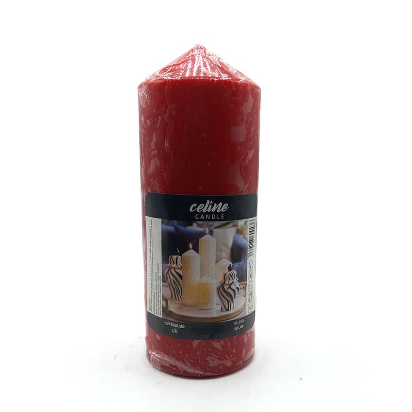 شمع استوانه ای قرمز ارتفاع 18 کد 550005