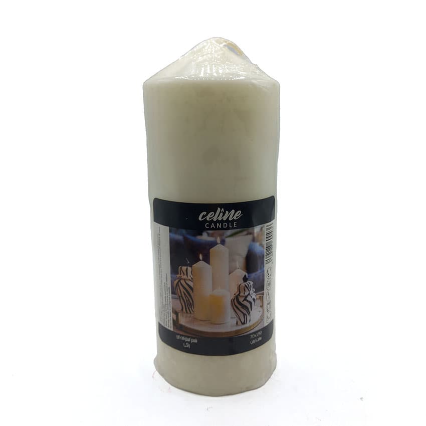 شمع استوانه ای سفید ارتفاع 18 کد 550004