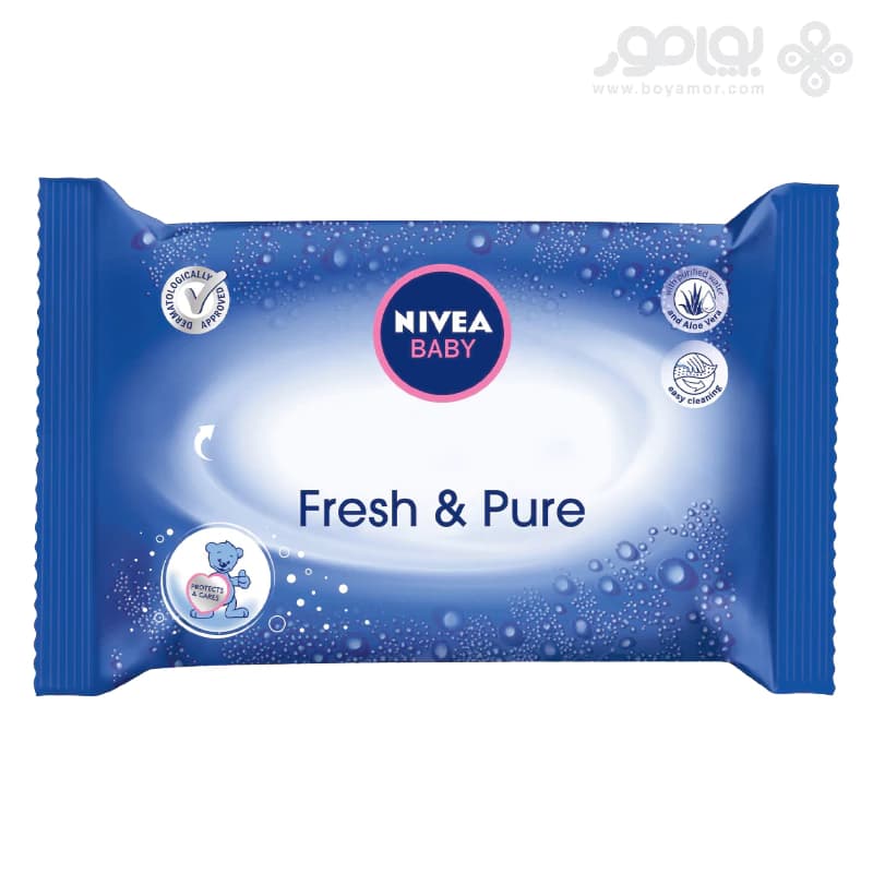 دستمال مرطوب کودک نیوا مدل FRESH & PURE بسته 63 عددی