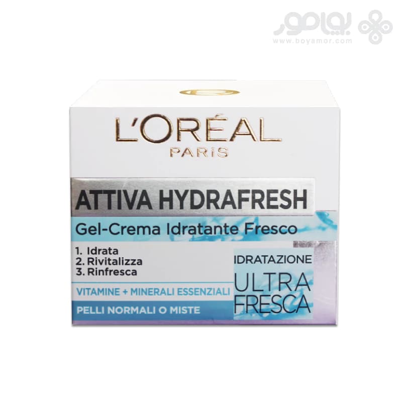 ژل کرم آبرسان لورال مدل ACTIVE HYDRAFRESH مناسب پوست نرمال و مختلط