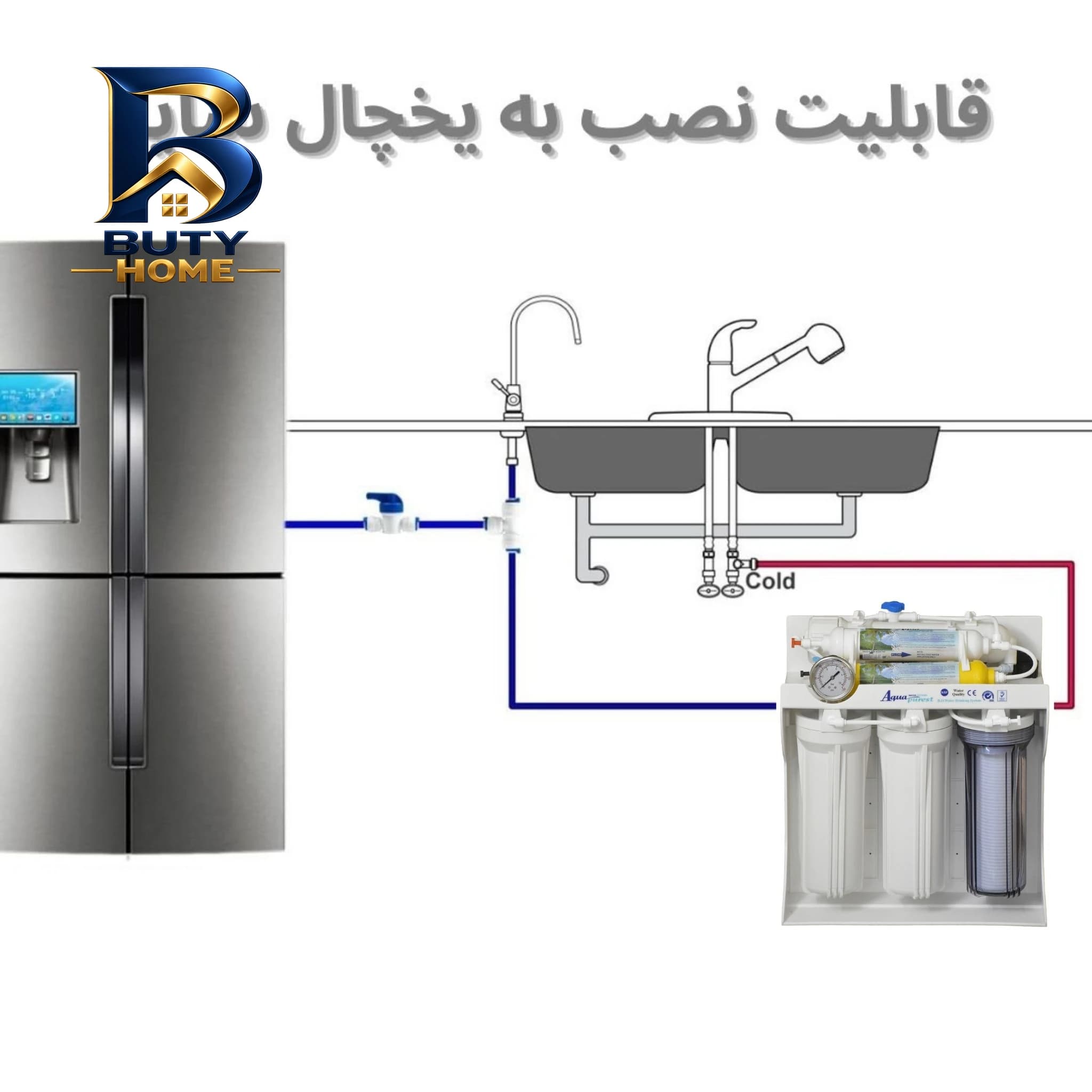 دستگاه تصفیه کننده آب آکوا پیورست مدل RO FB ۶۶۵۰ به همراه فیلتر کد ۰۱ بسته ۶ عددی اصل — تصویر ۵