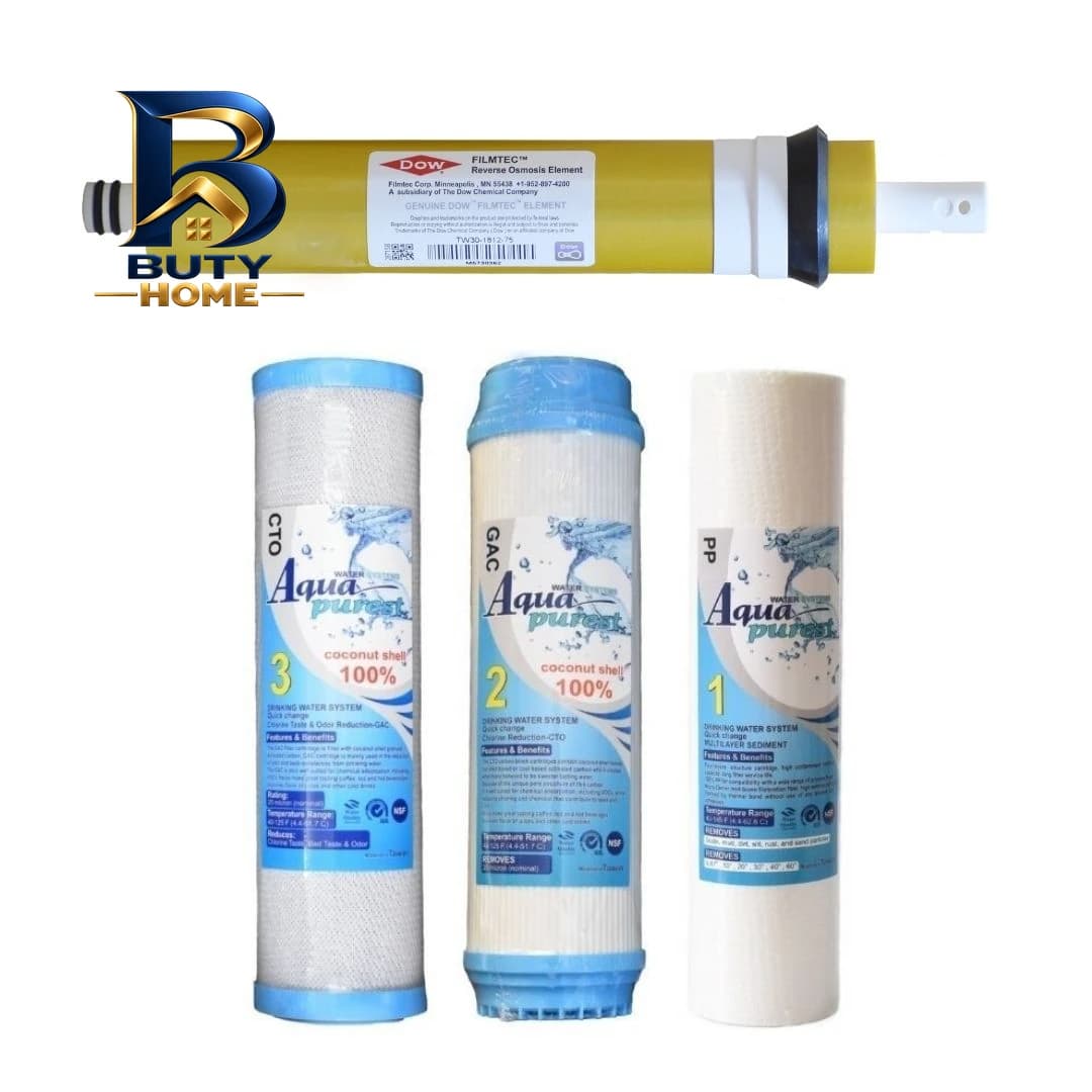 فیلتر دستگاه تصفیه آب آکوا پیورست مدل AP-RO GOLD 07 مجموعه ۶ عددی به همراه ممبران فیلمتگ DOW