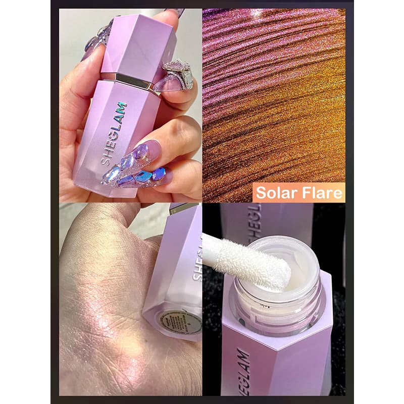 هایلایتر مایع کرومی شیگلم مدل CHROMA GLOW رنگ SOLAR FLARE — تصویر ۲