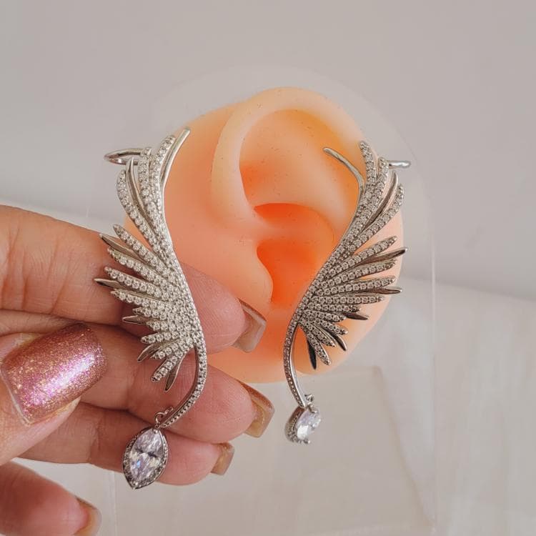 گوشواره ایرکاف گوش مدل بال فرشته نقره ای (گوش راست)