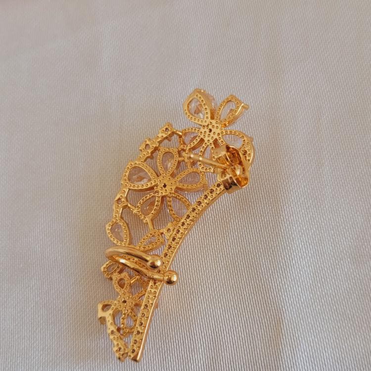 گوشواره ایرکاف گوش مدل بال رنگ طلا یی (گوش چپ) — تصویر ۳