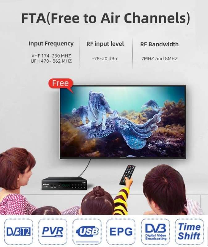 گیرنده تلویزیون Romicta 2024 DVB-T2 با قابلیت پخش از طریق USB، HDMI، SCART — تصویر ۶