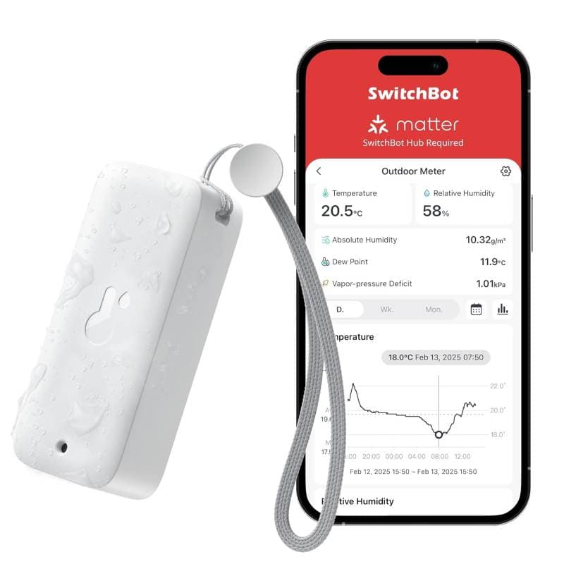 دماسنج و رطوبت سنج داخلی و خارجی SwitchBot IP65 بی‌سیم،