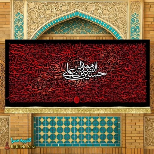 کتیبه مخمل امام حسین (ع) و 72تن از شهدای کربلا