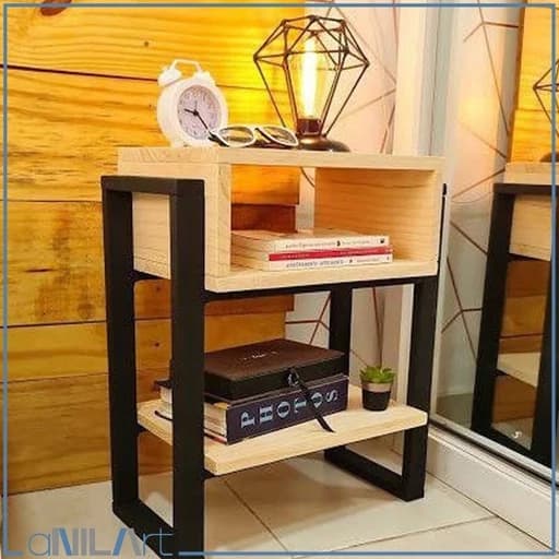 میز پاتختی دو طبقه مدرن در رنگ و ابعاد دلخواه مبلمان فرنا مدل 1134656