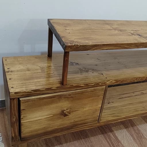 میز تلوزیون تمام چوبی رنگ قهوه ای متوسط مبلمان فرنا مدل 1134652
