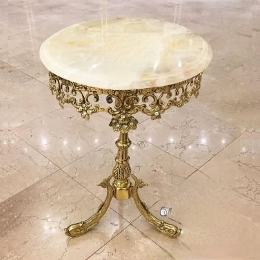 میز تلفن میز خاطره گل میز برنز پایه ماهی کنار سالنی مبلمان فرنا مدل 1134644