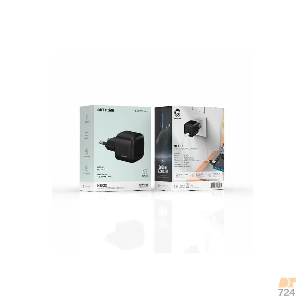 آداپتور شارژ ۲۰ وات با کابل گرین لاین ‎GNNXPD20WEUBK‎