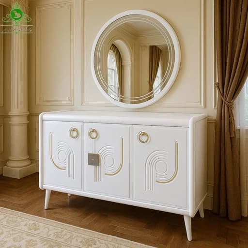 آینه و کنسول MDF وکیوم مدل لوکا مبلمان فرنا مدل 1134591