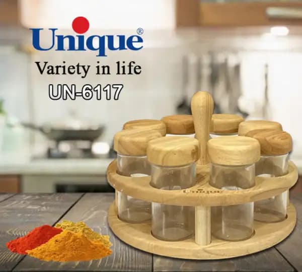 ادویه 8 تایی گردان تخت بامبو گرد یونیک کد UN-6117