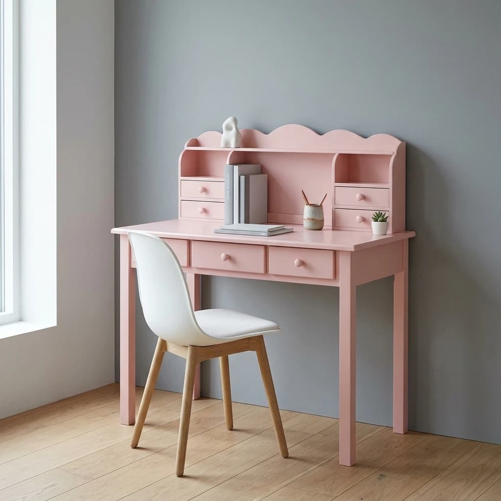 میز تحریر دخترانه کتابخانه دار چوبی مدل نوین مبلمان فرنا مدل 1134550 — تصویر ۲