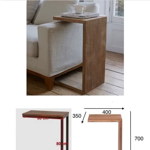 میز کنار مبلی MDF شکلC/میز عسلی کم جا مبلمان فرنا مدل 1134520