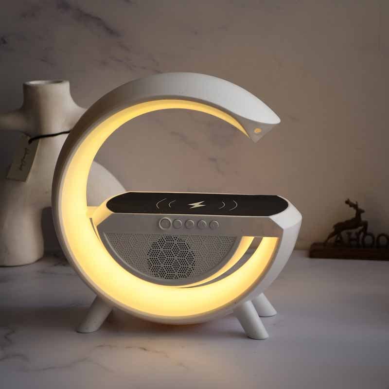 اسپیکر بلوتوثی، شارژر وایرلس و چراغ خواب RGB مدل G