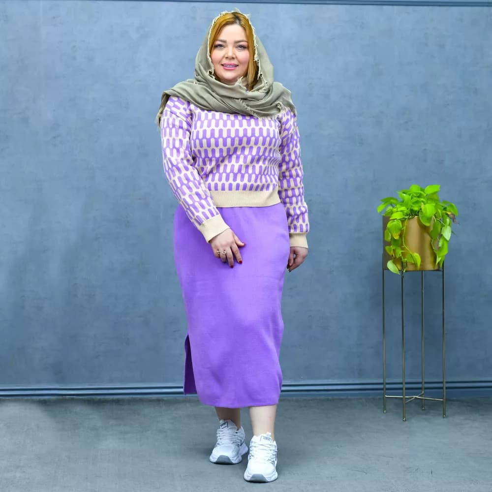 ست پلیور و دامن دخترانه کد 27469 — تصویر ۴