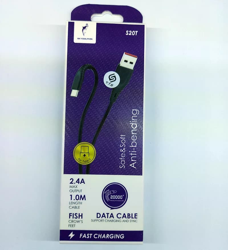 کابل شارژر فست مدل Sky Dolphin S20T 2.4A 1m — تصویر ۳