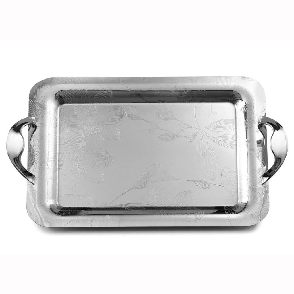 سینی آینه ای دسته زاماک جفتی نقره ای KST-8352 کی اس تی