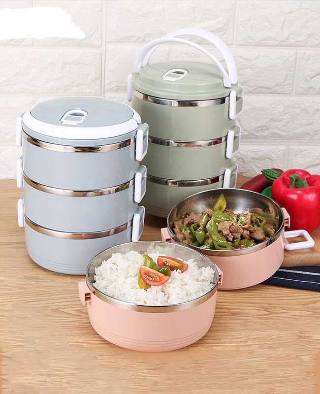 ظرف غذای استیل سه طبقه کد vt938