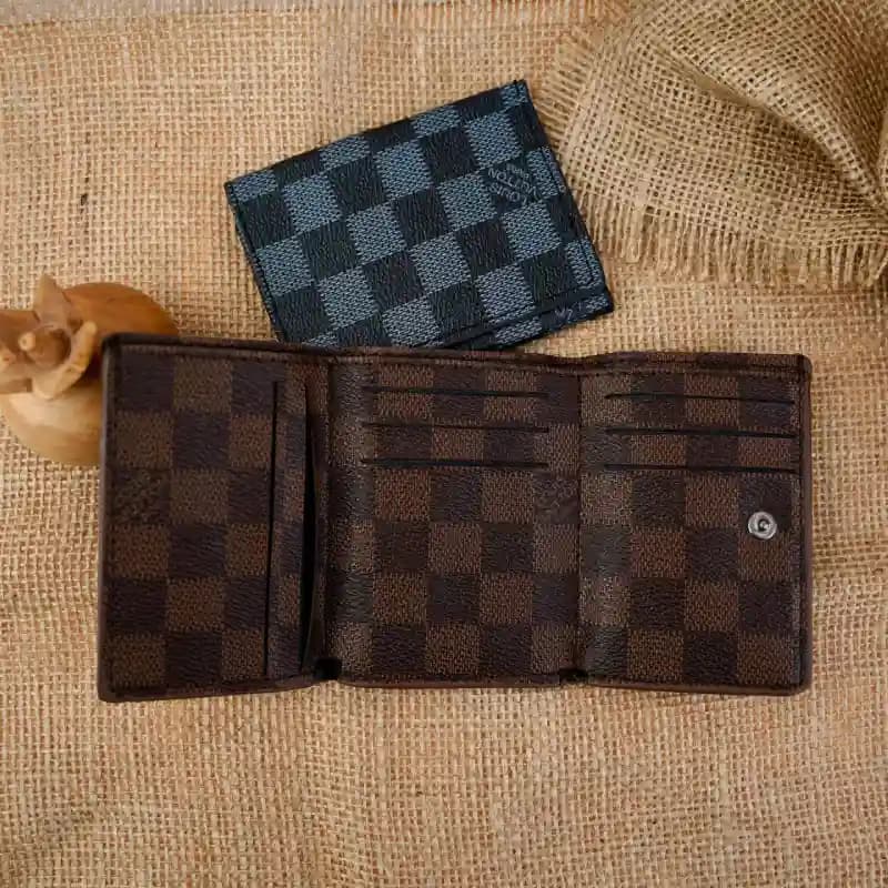 کیف پول سه لت lv چهارخونه 107-33 — تصویر ۲