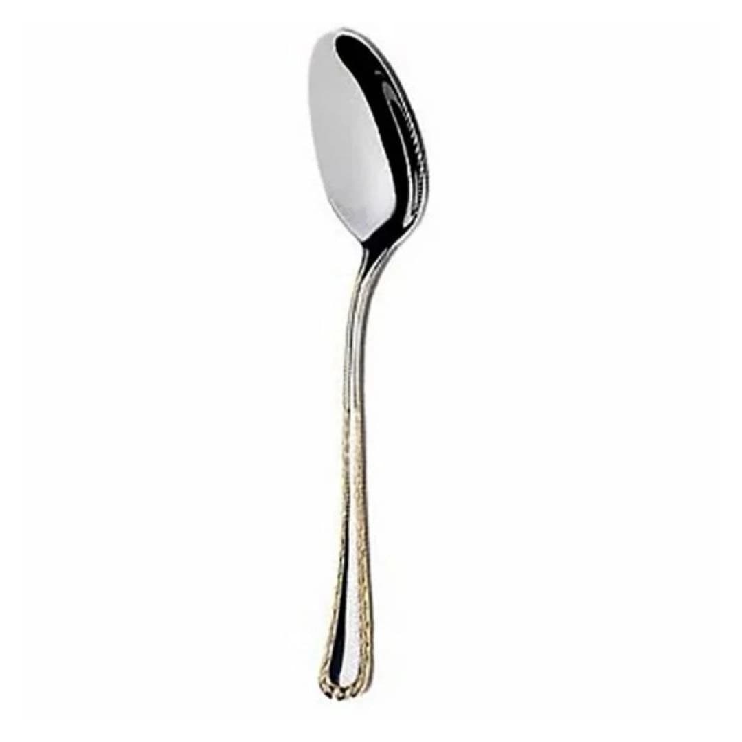 قاشق چای خوری ناب استیل برلین دور طلا 6 عددی