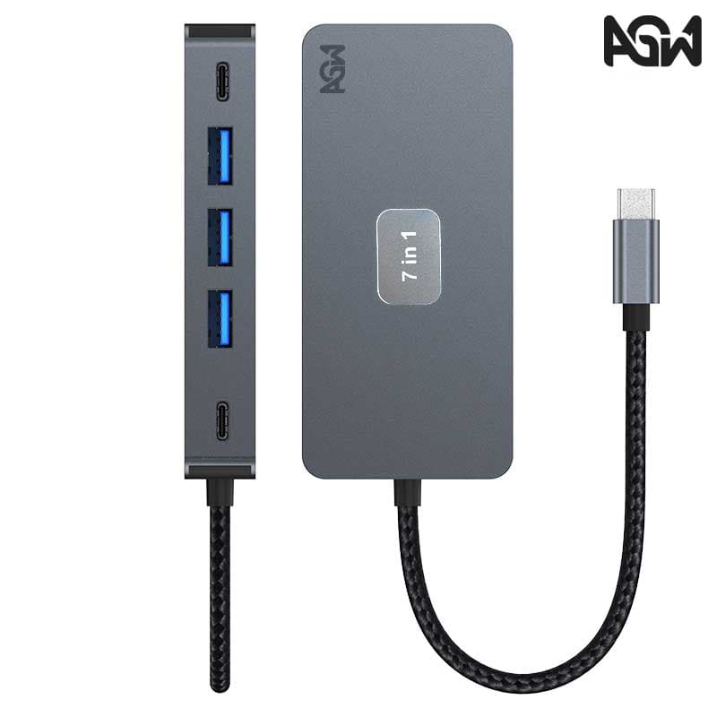 هاب 7 پورت USB-C برند AGW مدل 2312 — تصویر ۳