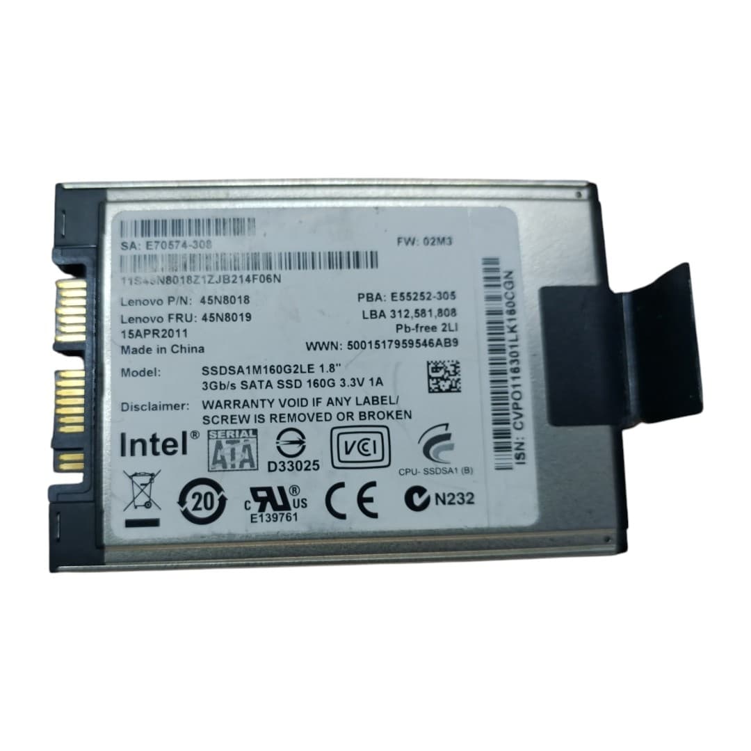 هارد مینی 1.8 اینچ 160 گیگ SSD ساتا اینتل استوک