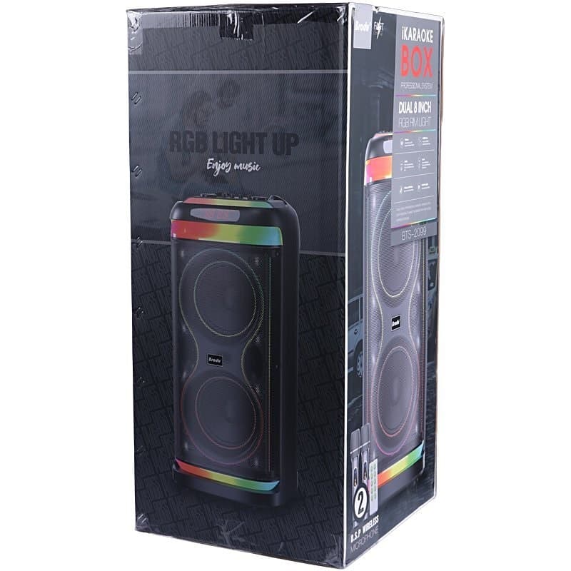 اسپیکر چمدانی بلوتوثی برودو BTS-2099 + میکروفون و ریموت کنترل — تصویر ۲