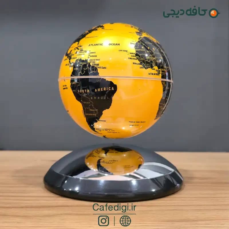 چراغ خواب کره زمین معلق مغناطیسی Levitating Gold Earth — تصویر ۳