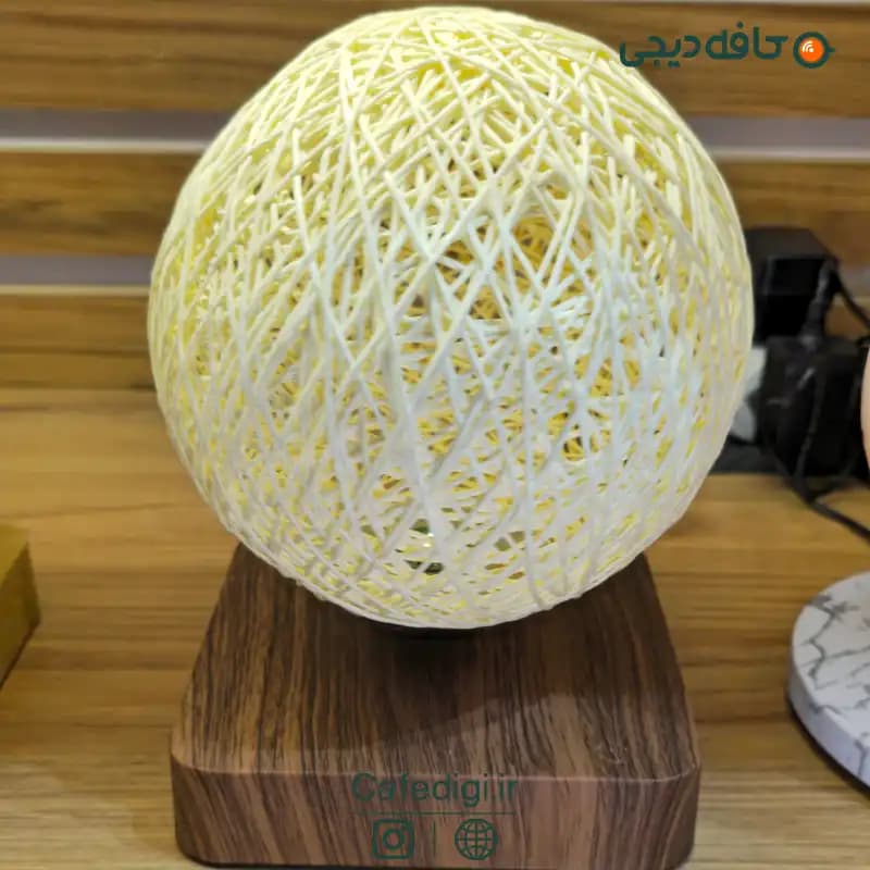 چراغ خواب معلق مغناطیسی حصیری Levitating Lamp — تصویر ۴
