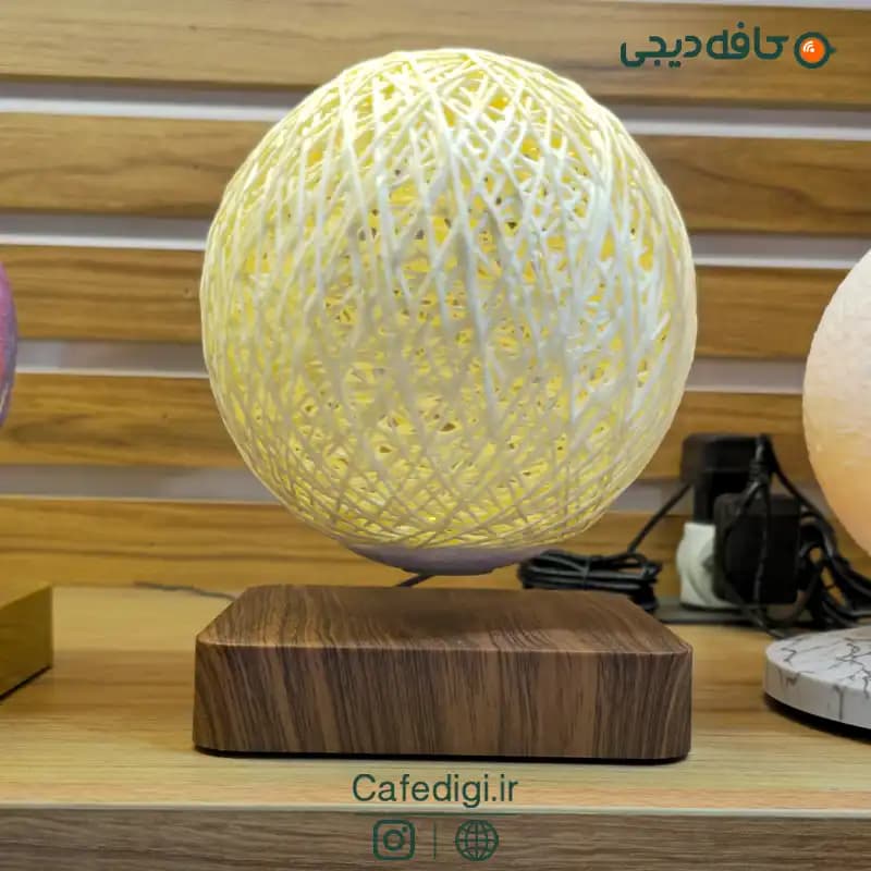 چراغ خواب معلق مغناطیسی حصیری Levitating Lamp — تصویر ۵