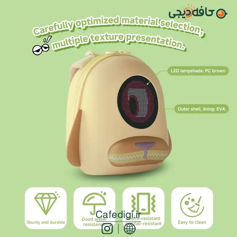 کوله پشتی هوشمند طرح سگ Golden Retriever Backpack LED — تصویر ۴