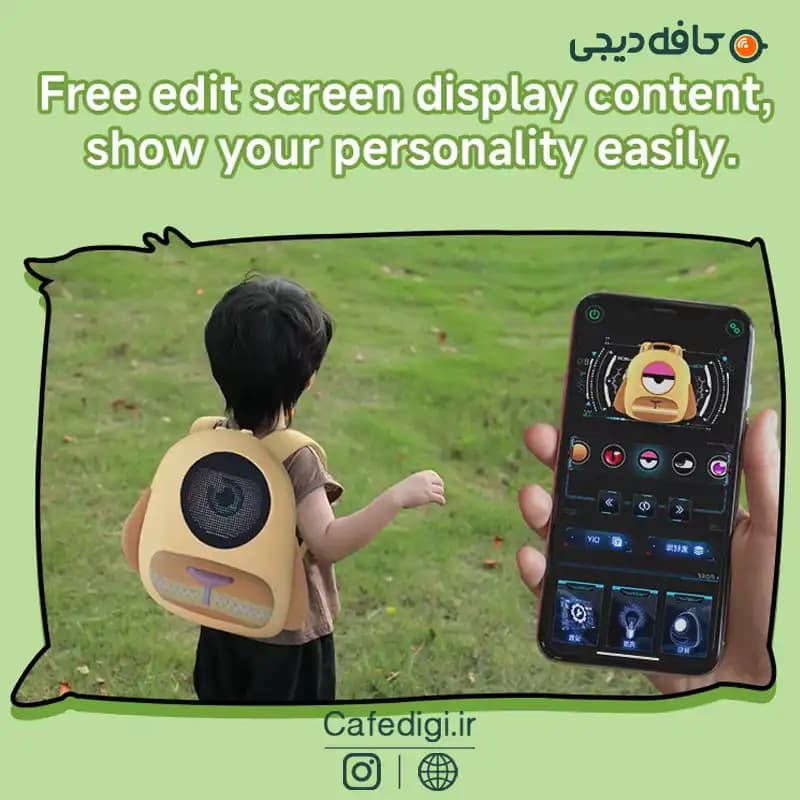 کوله پشتی هوشمند طرح سگ Golden Retriever Backpack LED — تصویر ۶