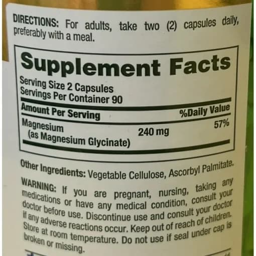منیزیم گلیسینات نیچرز بونتی Nature’s Bounty Magnesium Glycinate — تصویر ۳