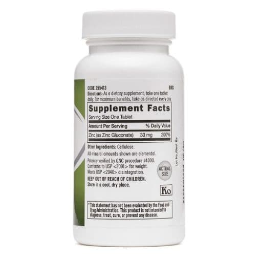 زینک جی ان سی 30 میلی گرم GNC Zinc — تصویر ۲