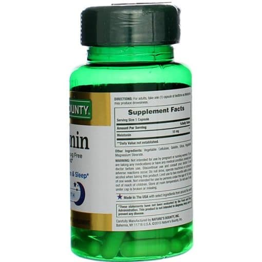 ملاتونین نیچرز بونتی 60 کپسول Nature’s Bounty Melatonin 10mg — تصویر ۳