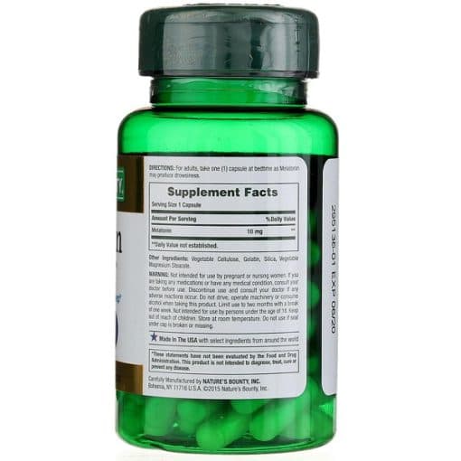 ملاتونین نیچرز بونتی 60 کپسول Nature’s Bounty Melatonin 10mg — تصویر ۲