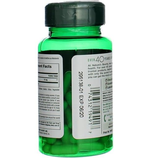 ملاتونین نیچرز بونتی 60 کپسول Nature’s Bounty Melatonin 10mg — تصویر ۵