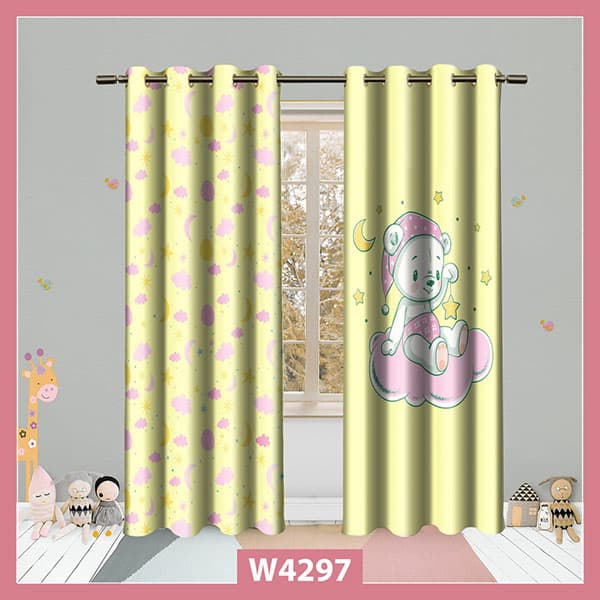 پرده اتاق کودک پسرانه طرح خرس کد W4297