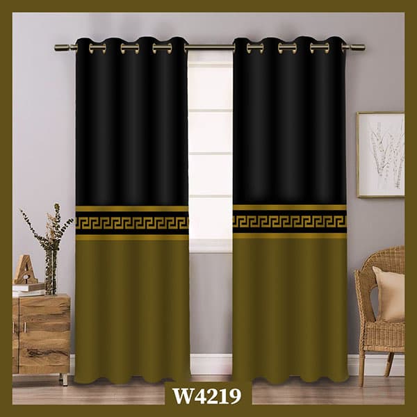 پرده ورساچه مشکی زیتونی کد W4219